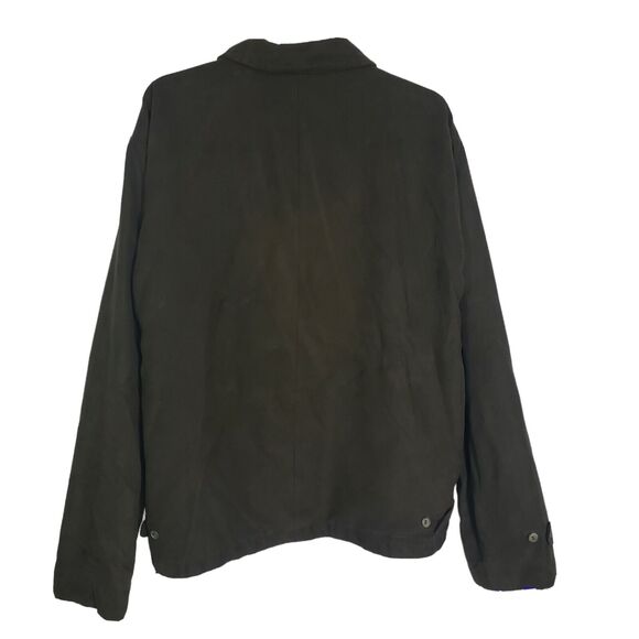 Free Country Mens Jacket Size XL Green Faux Suede Bomber Full Zip Lined Pockets - Picture 2 of 11
